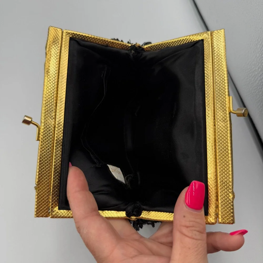 Vintage Beaded Sequin Evening Bag Clutch Hand Made in Hong Kong Unique‎